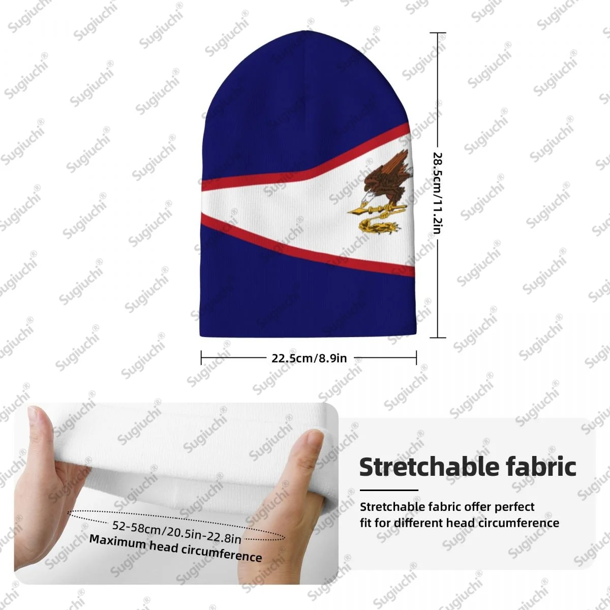 AMERICAN SAMOA Flag Beanie Hat for Women Men Fashion Knitted Hat Winter Warm Hats Soft Stretchy Ski Beanie Cap Unisex