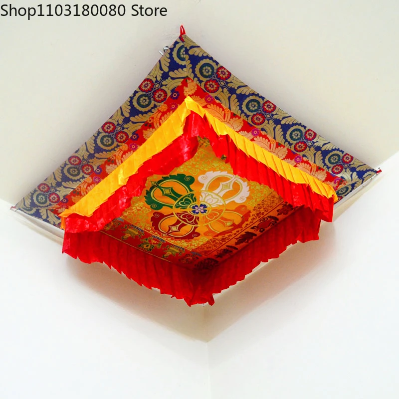 100cm Tibetan Buddhism Weave Hang vajra Buddha Suspended Ceiling canopy Curtain For Temple