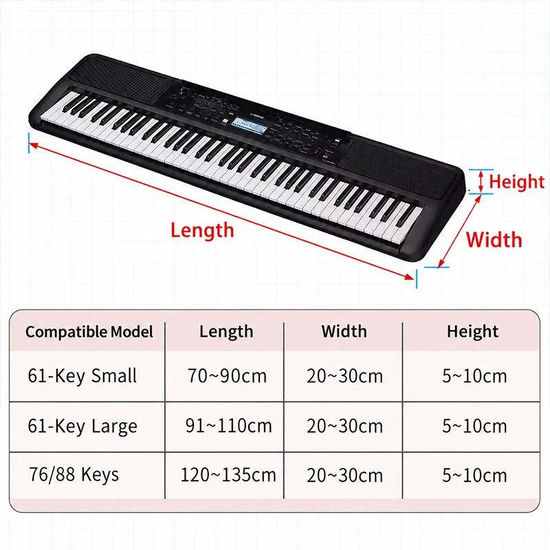 Universal Stretch Keyboard Cover Dustproof Electronic Piano Protector For 61 76 88 Key Portable Digital Keyboard Dust Sleeve