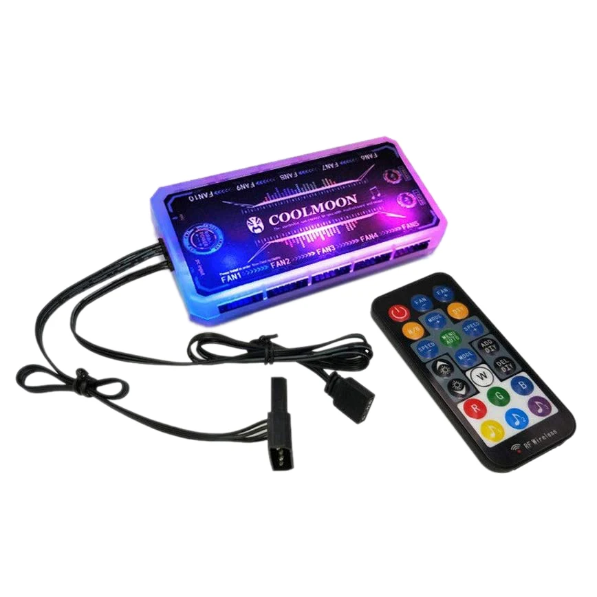 

ADP-Remote RGB Lighting Музыкальный контроллер Вентилятор корпуса Настольный компьютер Контроллер вентилятора корпуса RF Пульт дистанционного управления