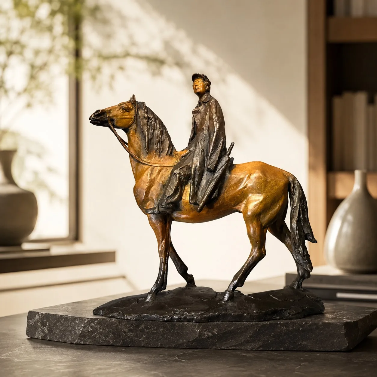 Handcrafted Bronze Long March Figure Sculpture Famous Leader Statue for Traditional Chinese Office Living Room Decor Gift