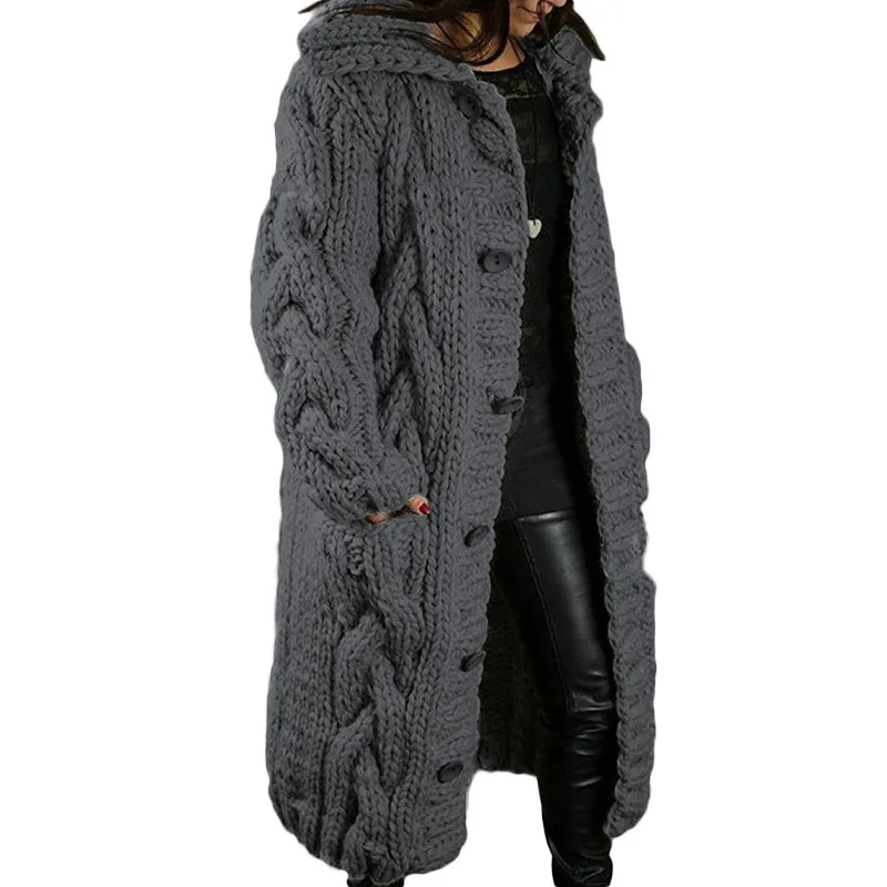 Dikke Fried Dough Twists lange vest-sweaterjas met grote revers in de lente, herfst en winter