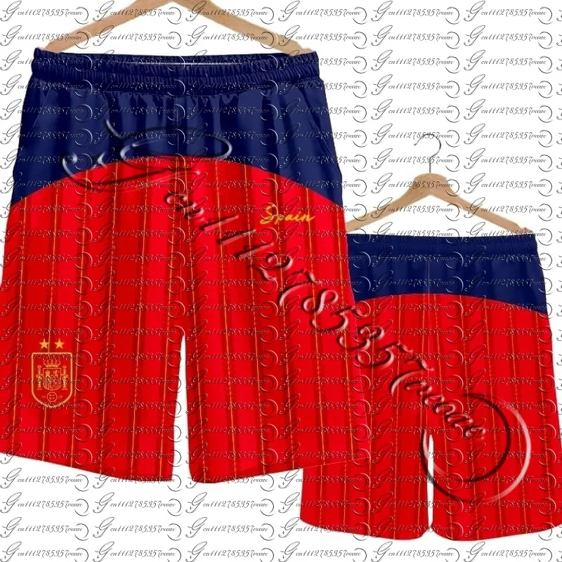 2026 Spanien Team Uniform Yamal Fußball Fan Uniform Schnelltrocknende Kurze Hosen Herren Freizeithosen Sporthosen Familien-Kinder-T-Shirts 3D – Detail 13