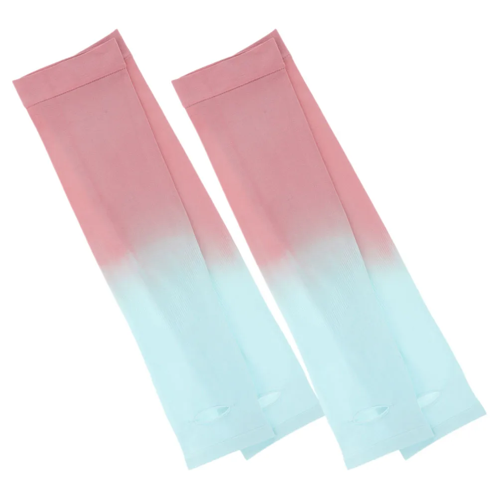 

2 Pairs Ice Silk Sleeve Gloves Sleeves to Cover Arms Sun Protective Cooling Stretchable Outdoor