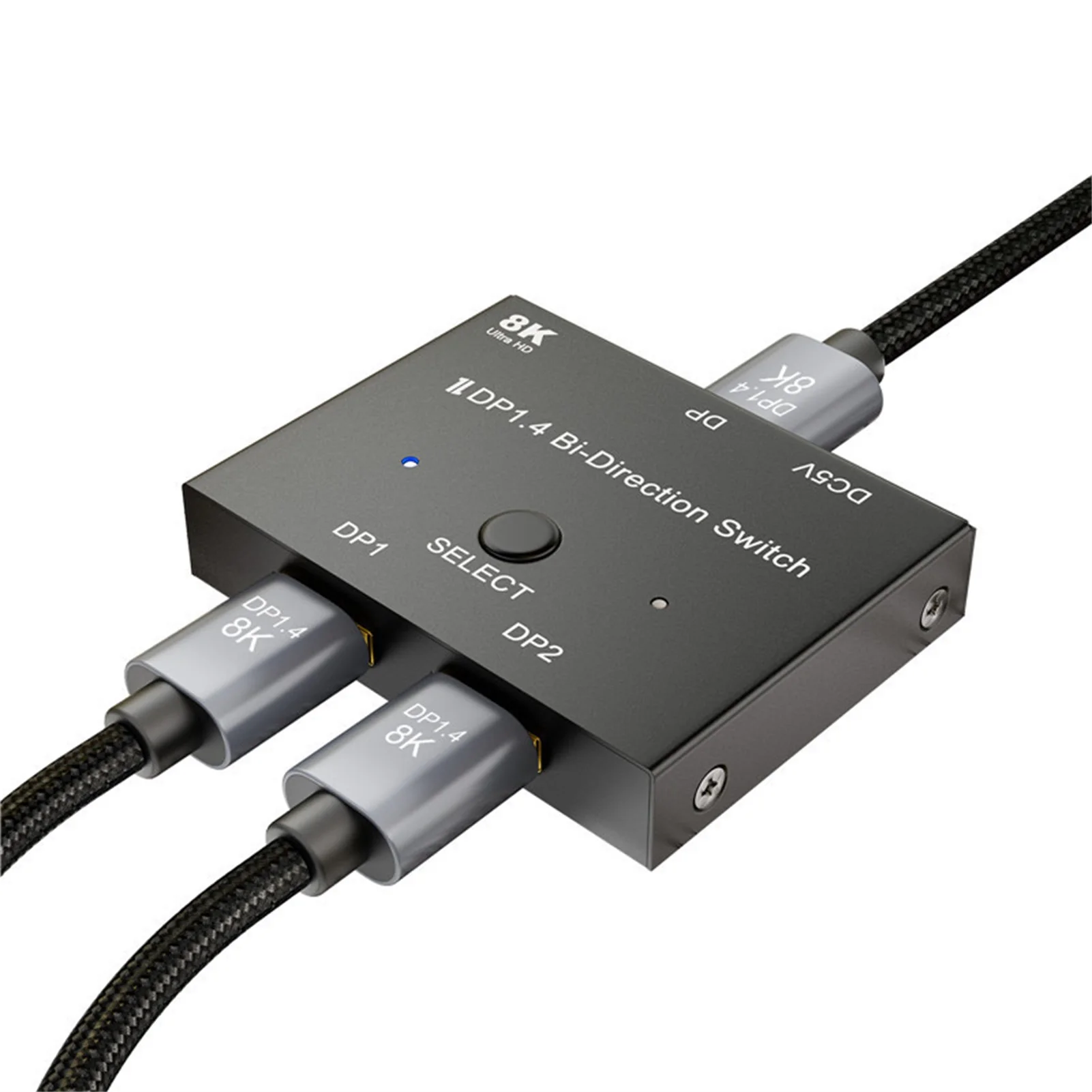 8k DP1.4 Splitter 2 In 1 Video Audio Adapter Bi-Directional Converter Support 8k@30hz 4k@120hz 2k@144hz Adapter For Computer