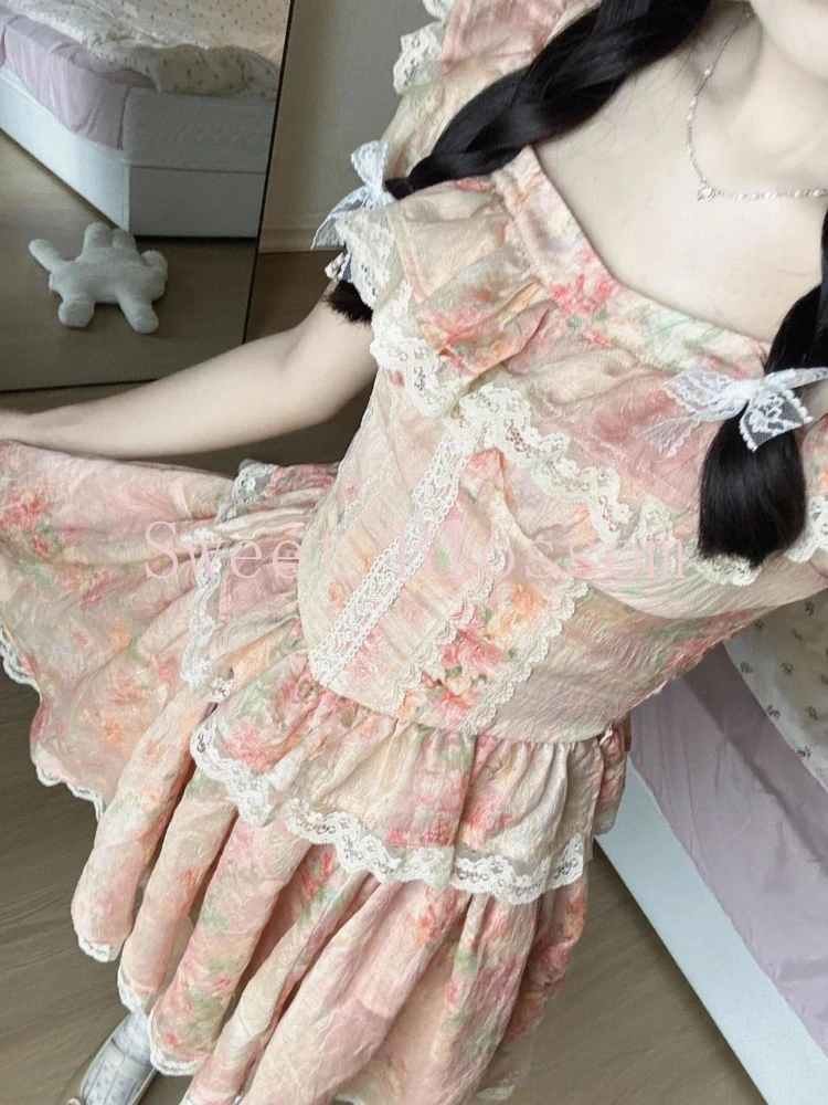 Sommer Französisch Elegante Süße Fee Outfits Frauen Chic Spitze Tops + Mini Flauschigen Röcke Neue Mode Schöne Dünne Beiläufige Zwei Stück set