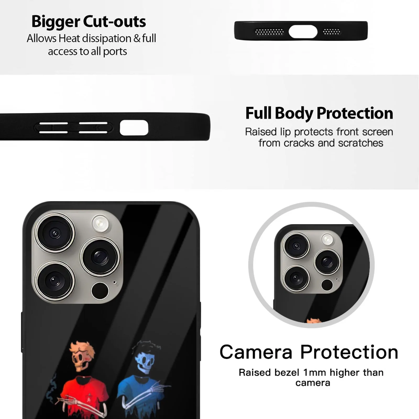 حافظة هاتف من الزجاج المقسى من Josh A And Iamjakehill Chaos لهاتف Iphone 16 15 14 13 12 11 Pro Max Plus Cover Josh A Iamjakehill Josh