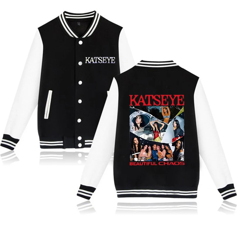 

KATSEYE Beautiful Chaos Tour Baseball Jacket Women Men Bomber Jacket Outerwear Y2K Streetwear Hip Hop College Baseball Uniform