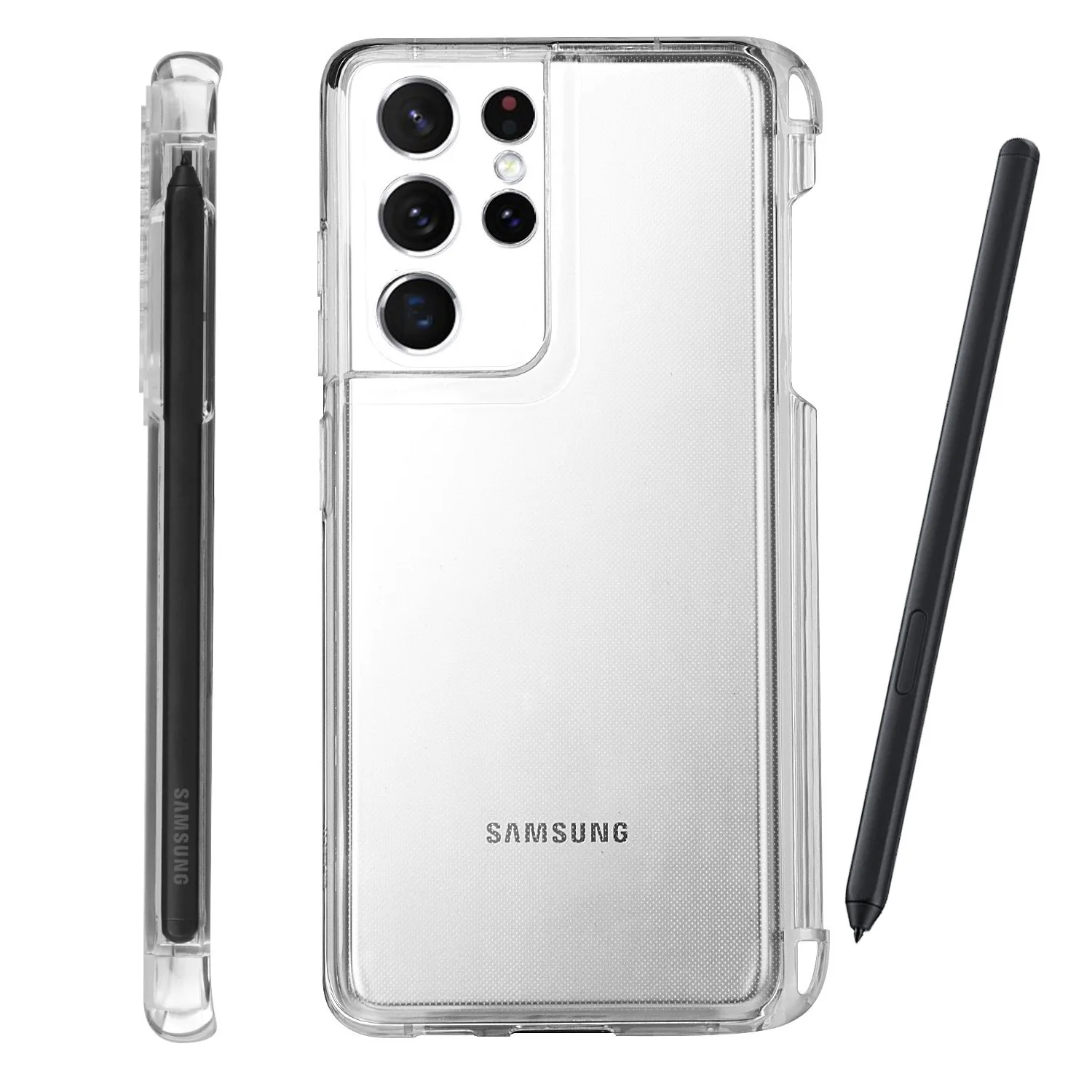 Case For Samsung S21 Ultra S Pen Slot Phone Soft TPU Clear Shockproof Back Cover for Galaxy S21 Ultra Pen Socket