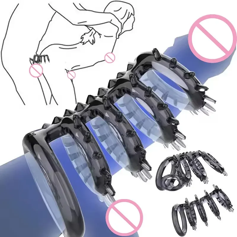 Jaula de castidad reutilizable para parejas, funda extensora de pene, juguete sexual para adultos para hombres, condones, anillo erótico para agrandar el pene, sin vibradores, 1 ud.