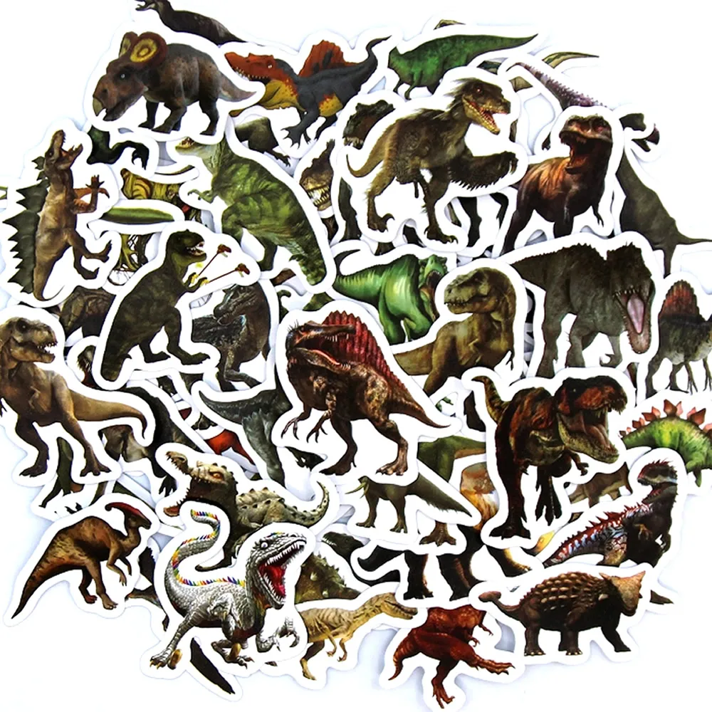 

50/100pcs Funny Dinosaur Stickers Cartoon Decals Toy Stationery Guitar Phone Bicycle Laptop Luggage Car Graffiti Kids Sticker
