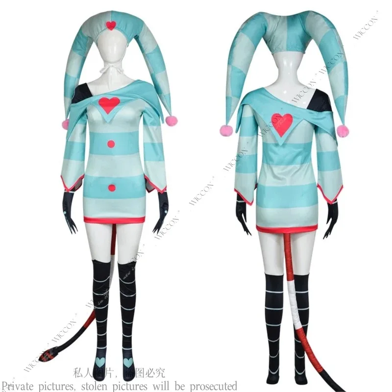 XT8Аниме Helluva Boss Одежда Униформа Fizzrolli Косплей Адский Дьявол Хэллоуин Костюм Унисекс Хвост HeXT6@!