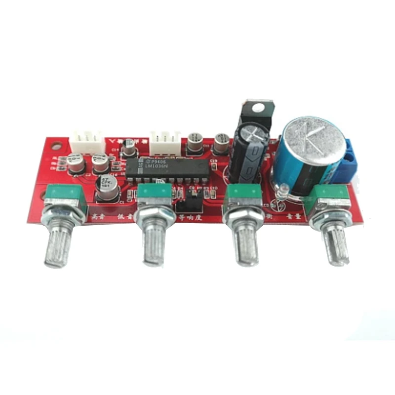 

LM1036 Tone Board With Treble Bass Volume Adjustment Pre-Amplifier Tone Board Using LM1036 Tone Chip