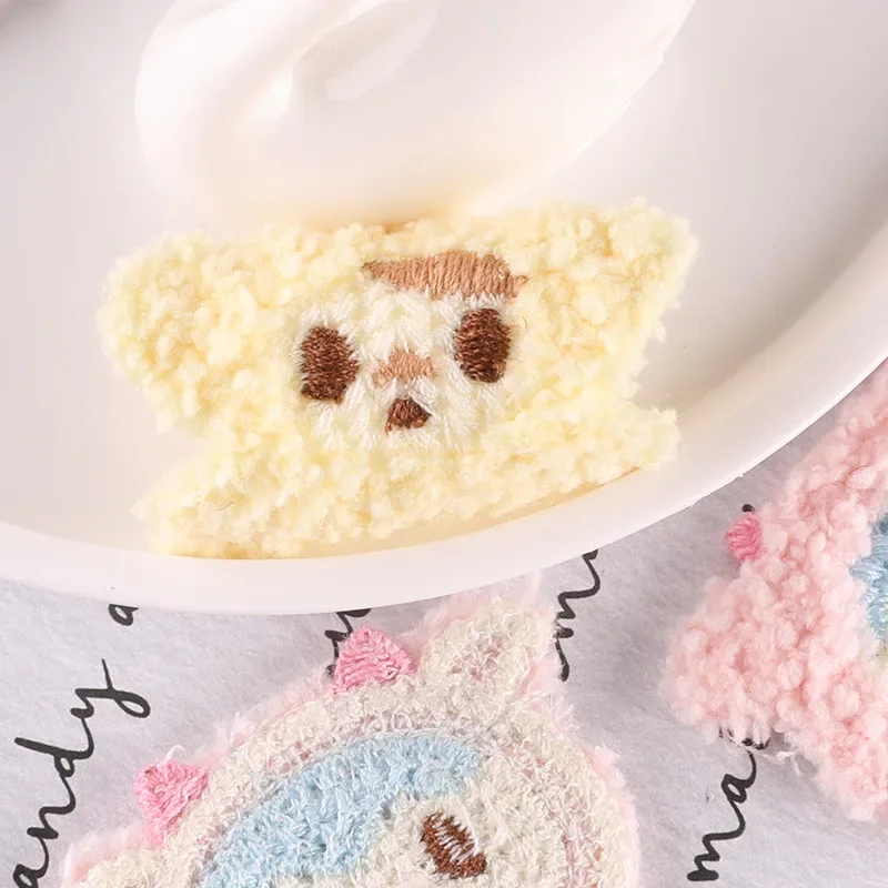 New Cute Plush Girl Head Embroidery Patch Clothing Hat Decoration Accessories Handmade DIY Cloth Stickers