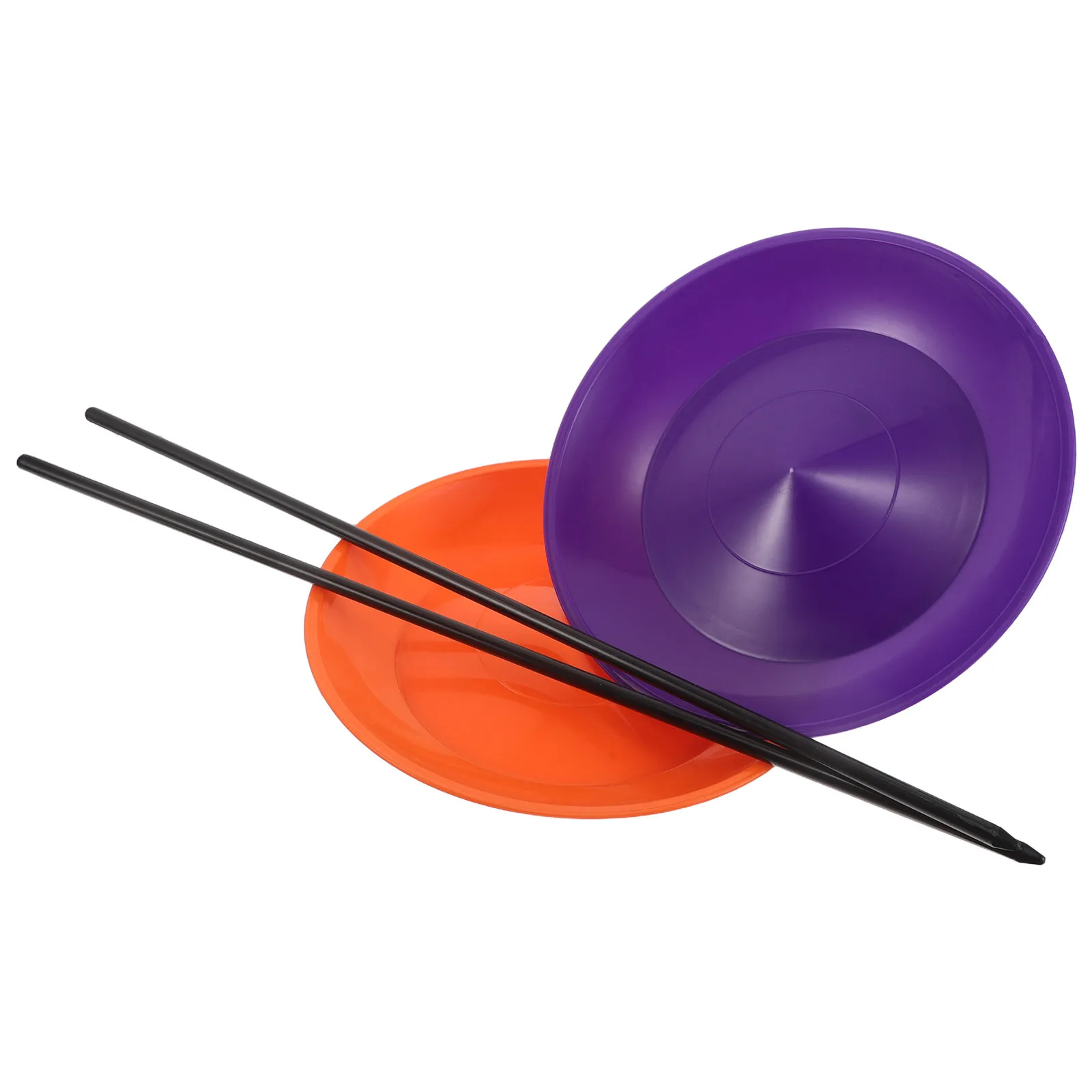 2Sets Juggling Stick Circus Plates Plastic Rotating Plate Set Balancing Prop Enhanced Performance Rotating Disc Skill Training