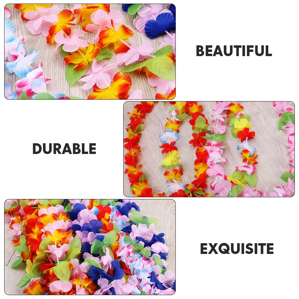 

18Pcs Hawaiian Leis Multicolor Flower Garland Lightweight Soft Touch Party Decorations Perfect for Beach Birthday Holiday