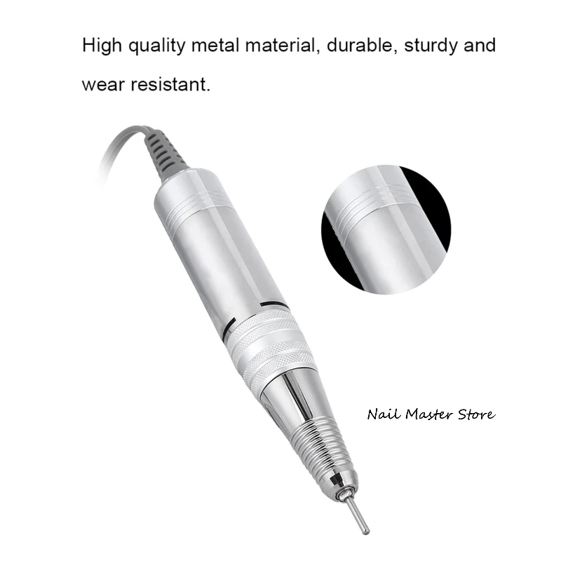 Aluminum Alloy Nail Drill Bit Handle 35000RPM Manicure  Replacement Handpiece for Electric Nails Polishing Machine Tool