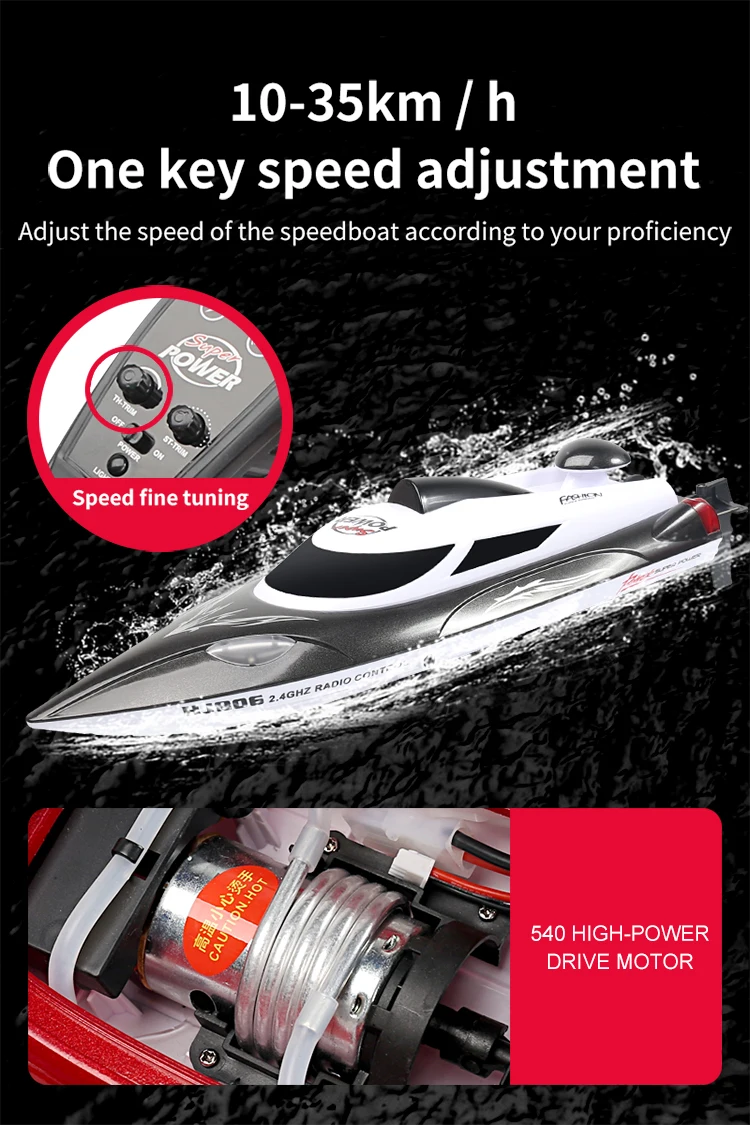 35km/H HJ806 2.4G High-Speed Remote Control Racing Boat With Water Cooling System /High Speed R/C boat Children Model Toys