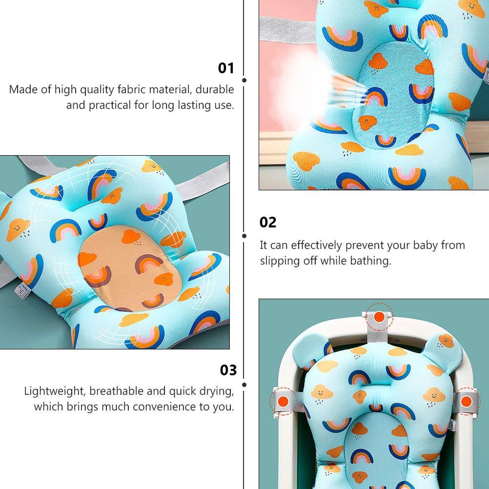 

Infant Bath Cradle Bathtub Sling Suspension Pad Non Slip Bath Mat Rainbow Lightweight Breathable Quick Drying