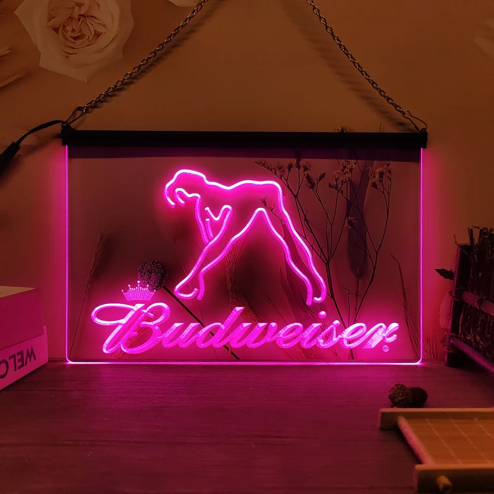 Budweiser Exotic Dancer Stripper Bar-Vintage LED Neon Sign-Posters,3DCarving,Wall,Home,Room,Bedroom,Office,Farmhouse Decor