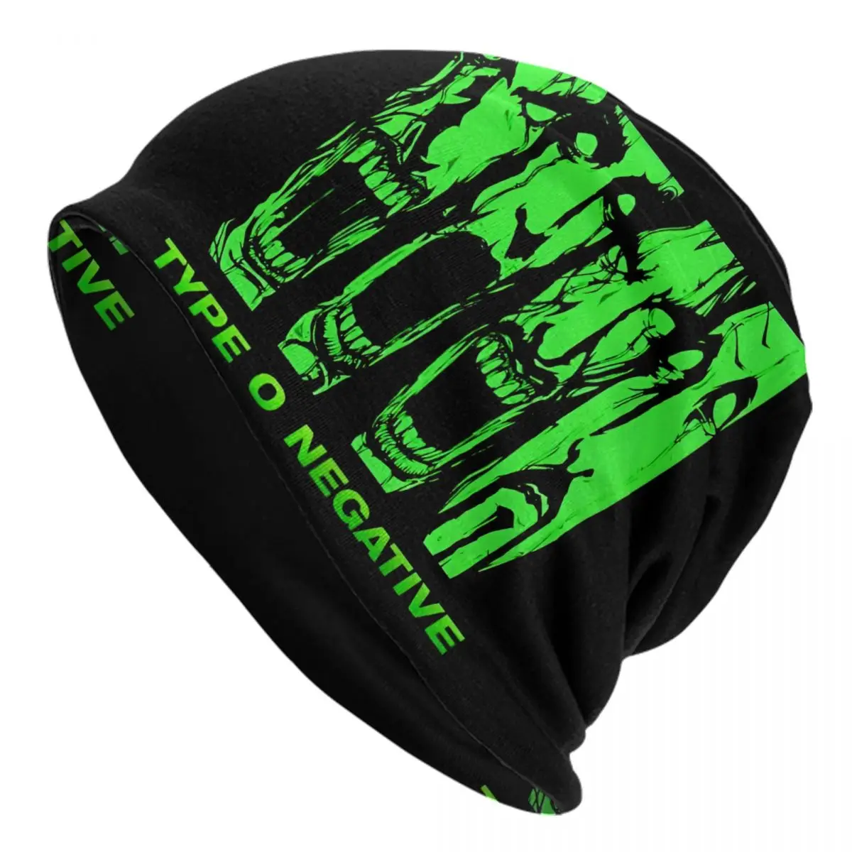 مخصص T-نوع O N-السلبيات خمر الوجه بونيه القبعات محبوك قبعة للنساء الرجال شتاء دافئ روك Skullies Beanies قبعات #1