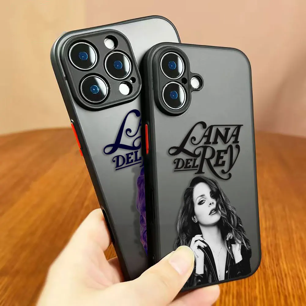 Hot Singer Lana Del Rey Matte Phone Case For Apple IPhone 16 16E 15 14 13 12 11 Pro XR XS X 8 7 SE Plus Max Clear Hard Funda