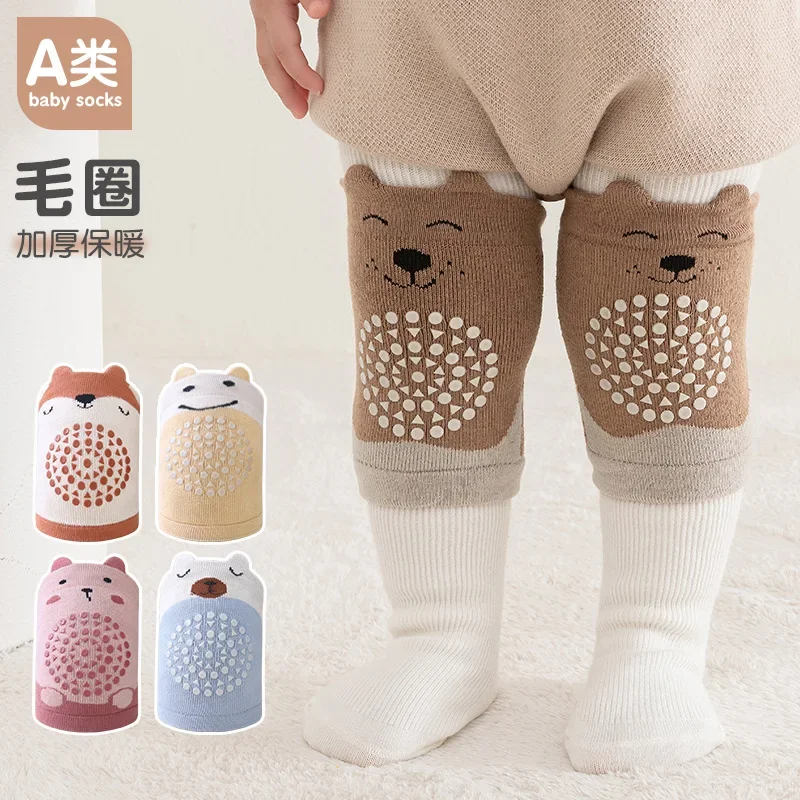 Safety Protector Cotton Leg Warmer 1Pairs Baby Knee Pads Toddler Crawling Anti-Slip Kneepads Unisex Boy Girl Elbow Cushion Pad