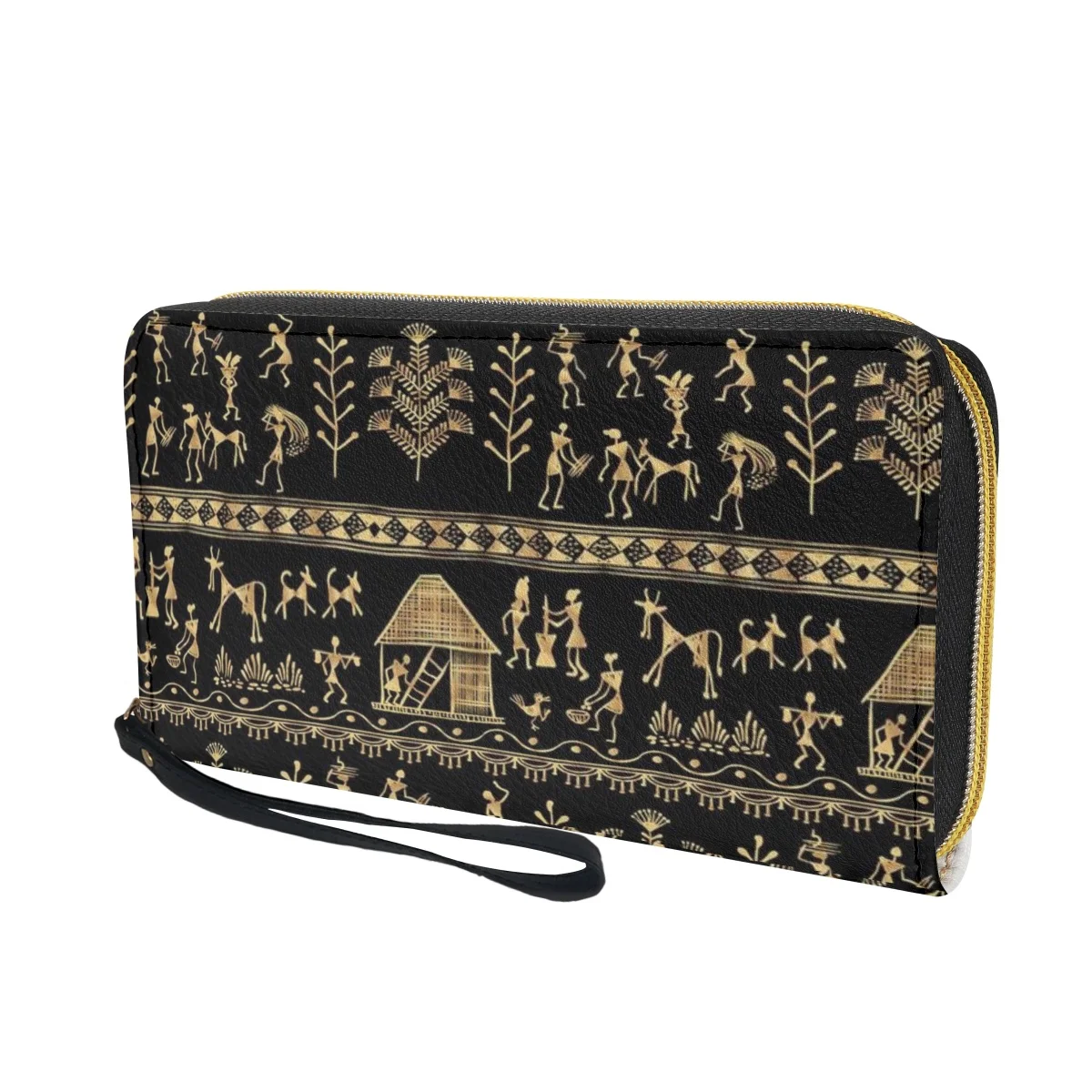 Cartera de cuero Pu de alta calidad, bolso de mano informal de diseñador de lujo del antiguo Egipto, tarjetero multifuncional, Mini bolsa para teléfono