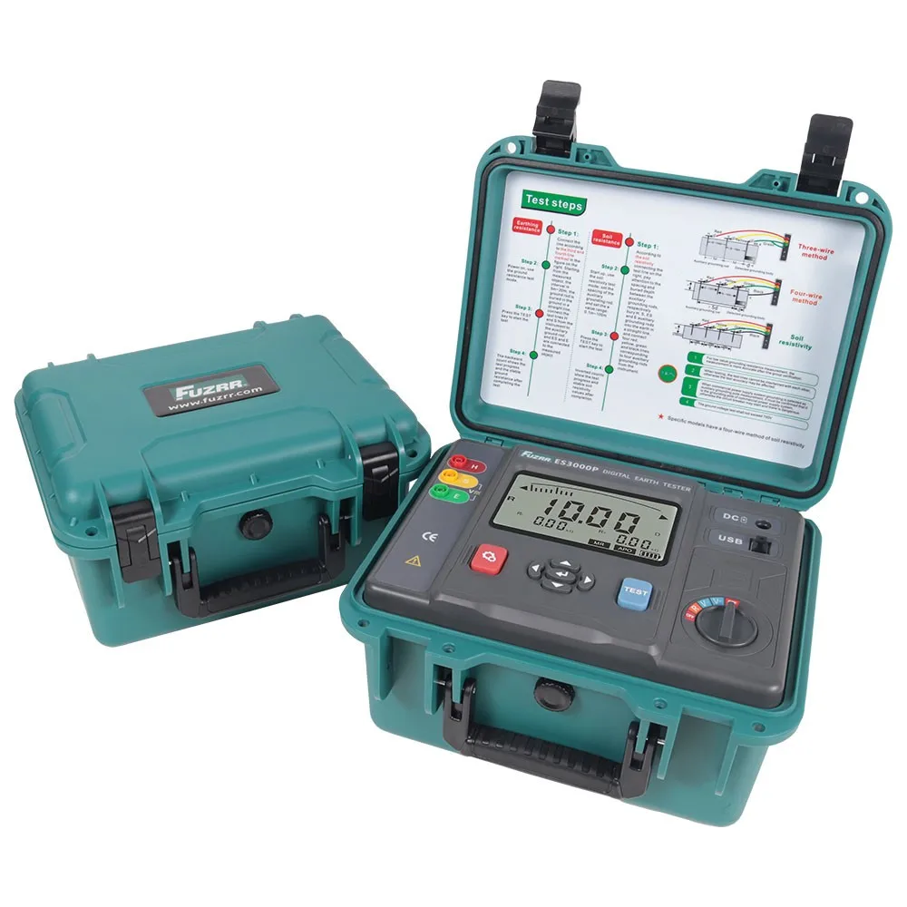 ES3000P Multifunctional Micro-controller 3-Wire Ground Resistance Tester 0-20Kohms High Precision Earth Resistance Tester