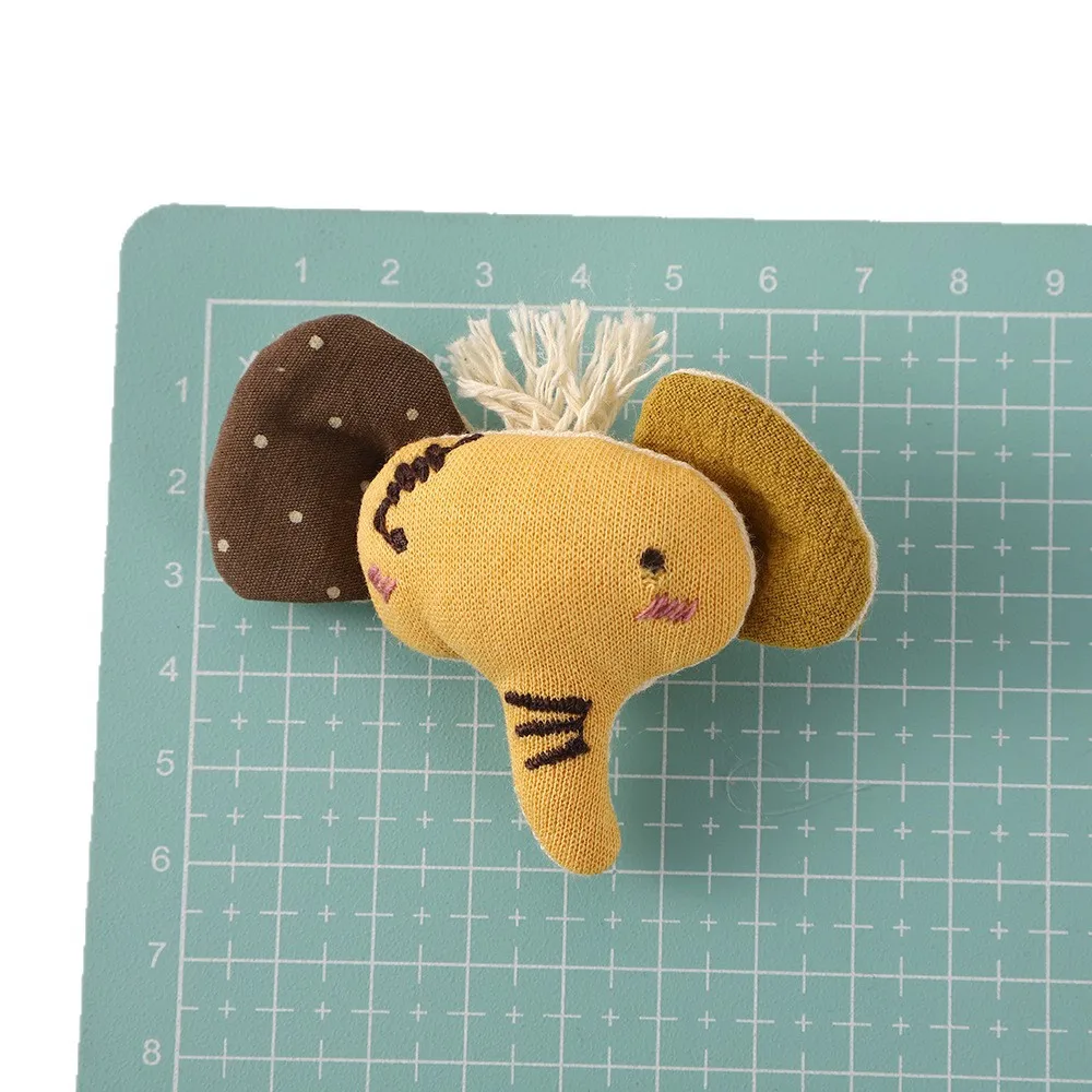 Brooch Pin Cute Cartoon Cloth Elephant Cotton Filled Polka Dot Doll Craft Material for Kids Bag Clothes Hair Decoration
