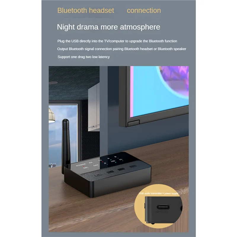 A99E-2X 5.3 بلوتوث محول الصوت Aptx/HD/LL استقبال الصوت الارسال اللاسلكية HIFI محول ستيريو ضياع الصوت #2