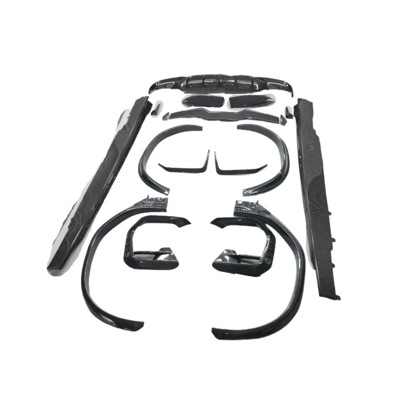 High Quality AD Dry Carbon Fiber Aerobody Kits With Hood Front Lip Rear Diffuser Spoiler Canards Fit For X6M