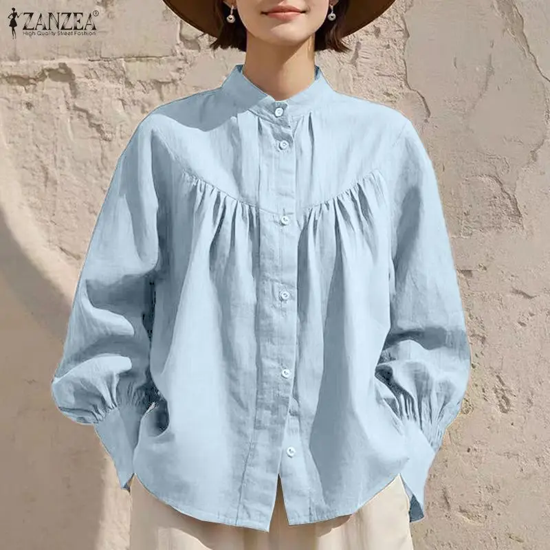 

ZANZEA Fashion Tops Women Shirts Long Sleeve Blouse 2026 Spring Elegant Office Lady Streetwear Casual Loose Blusas Femininas