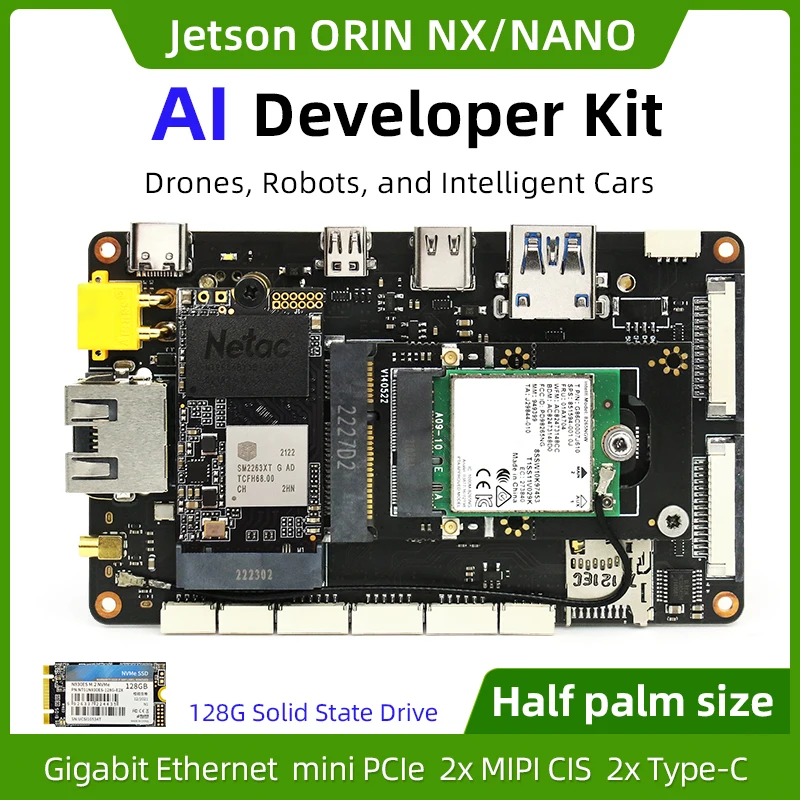 Placa de Desenvolvimento Nano Jetson Orin NX, Nvidia NVIDIA Drone, Kit AI Drone