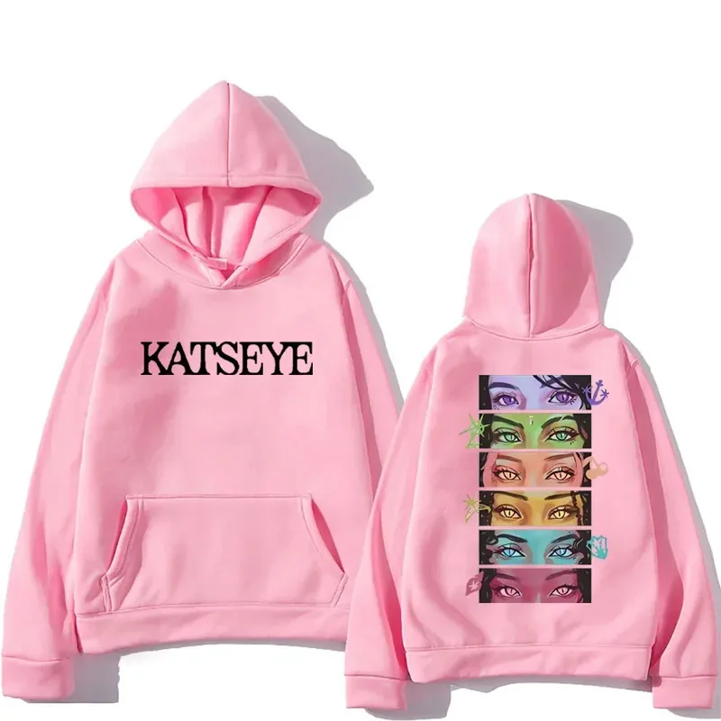 Koreaanse meisjesgroep KATSEYE grafische hoodie heren dames manga stijl vintage mode streetwear fleece sweatshirts met lange mouwen
