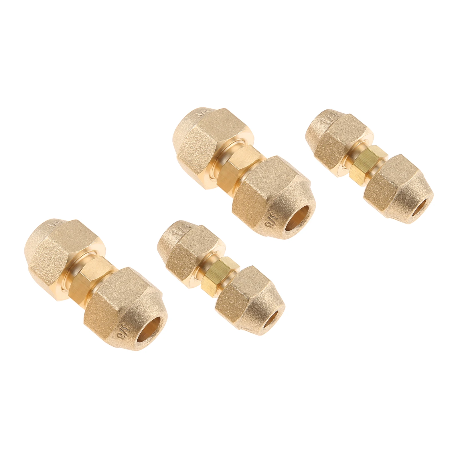 4Pcs Pipe Extension Joint Connectors for HVAC Air Conditioning Refrigeration Copper Tube Coupling Adapters with Flare Fittings