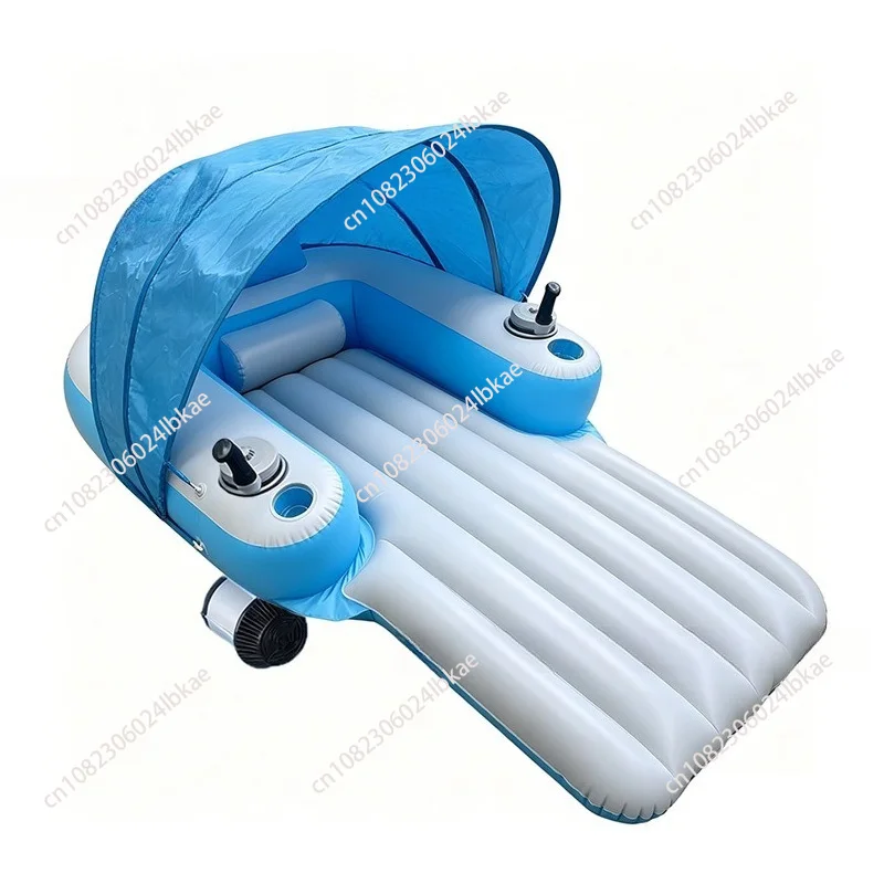 Inflatable Automatic Floating Row Built-in Propulsion Motor Rings Outdoor Swimming Pool Water Foldable Backrest Motor Lounge 4