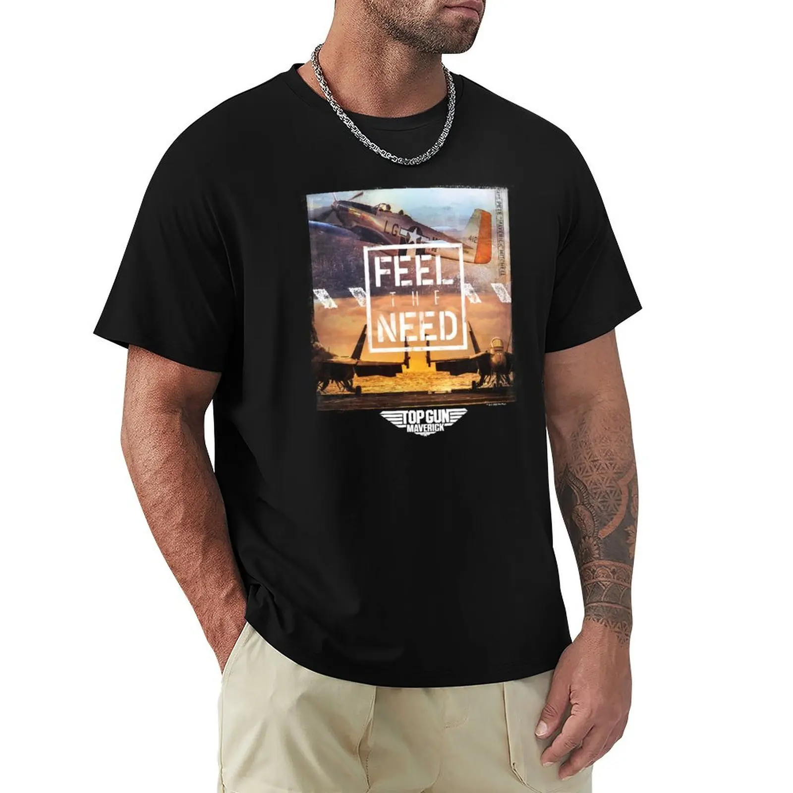 Top Gun: Maverick Feel The Need New VS Old Airplanes T-Shirt Big Size Simple T-Shirt