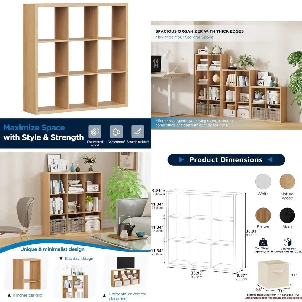 Wooden 9-Cube Stora…