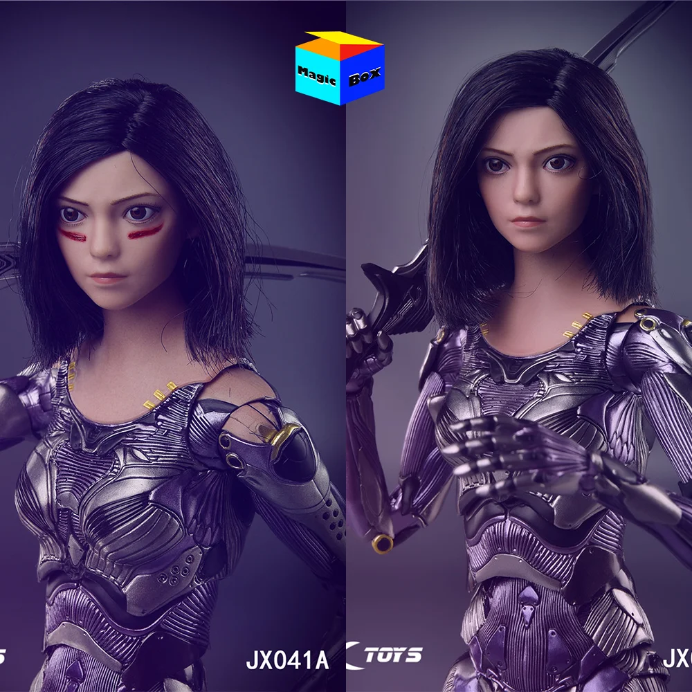 JXTOYS JX041 1/6 Scale Female Japanese Manga Characters Alita: Battle Angel Short Hair Head Carving For 12in Action Figure Model