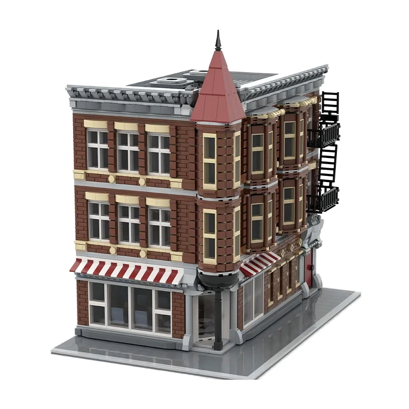 MOC-Modular Building Bricks Model, Urban Street View, Architecture Armitage Corner, Technology Blocks, Brinquedos Criativos, Presente de Natal para Crianças