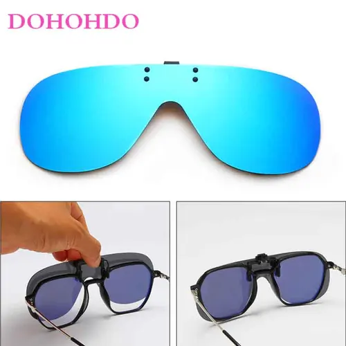 Vintage hombres Flip Up Clip en Gafas De Sol polarizadas fotocromáticas lente amarilla Gafas De conducción nocturna Gafas femeninas Gafas De Sol
