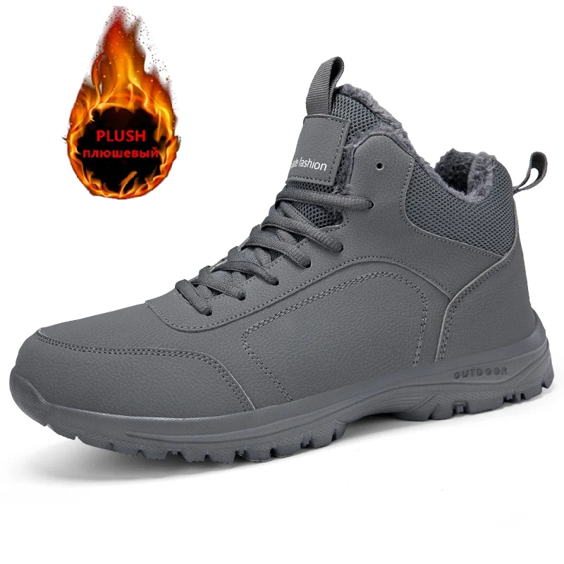 Neue männer Winter Stiefel Warme Plüsch Schnee Stiefel Hohe Qualität Wasserdichte High-Top männer Stiefeletten Outdoor Männer wandern Stiefel Sneaker
