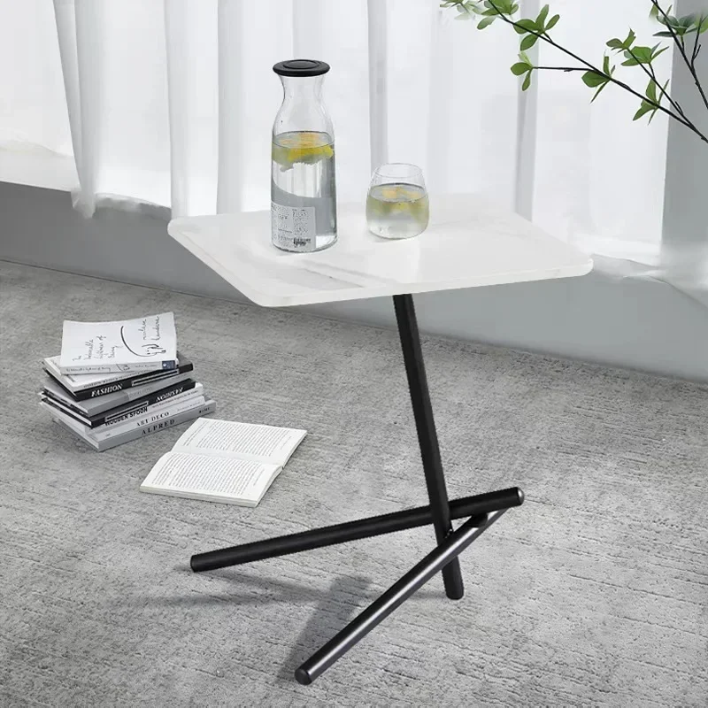 2026 Bed Side Table Modern Bedroom Living Room Sofa Square Narrow Cube Wood Metal c Shape End Table Side Table for Living Room L