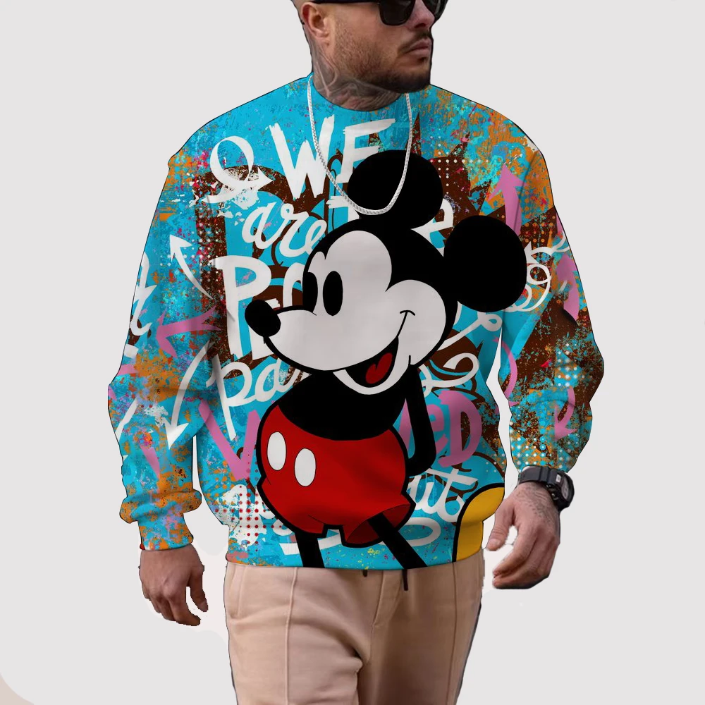 

New Merry Christmas Disney Mickey Mouse Fall Harajuku Crew Neck Casual Women's/Men's Long Sleeve Sweatshirt Top Y2K/