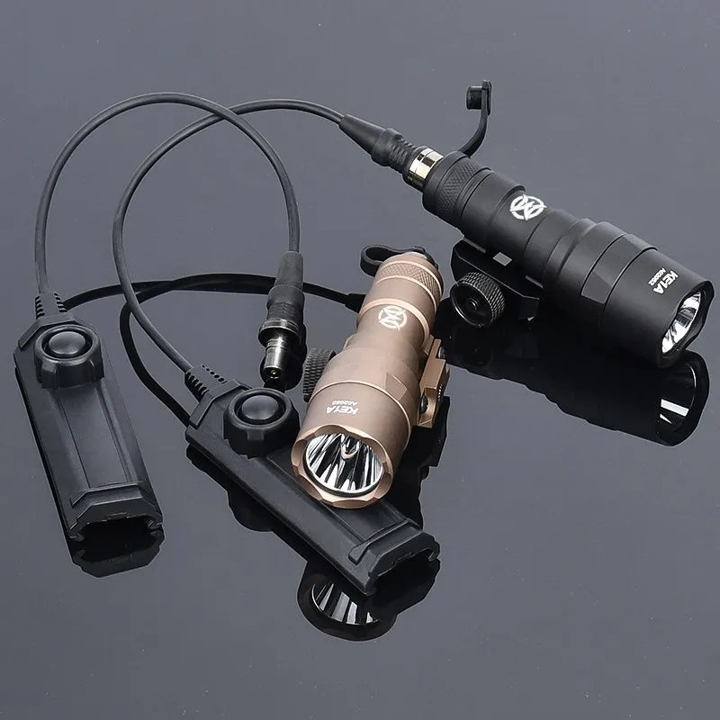 WADSN Tactical M300C M300A Powerful Flashlight LED Hunting Rifle Light Mini Weapon Scout Light WithDual Switch Airsoft Accessory