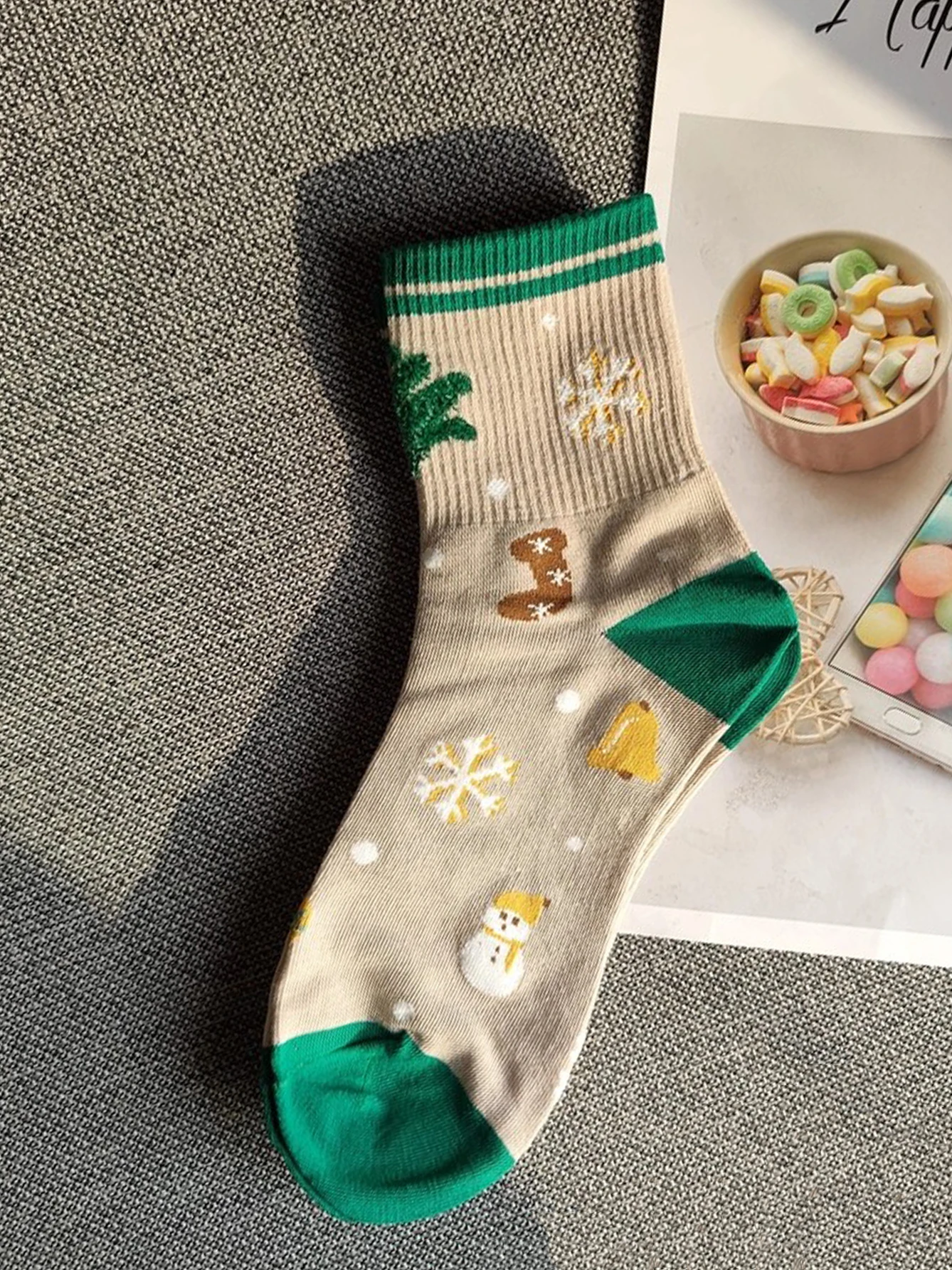 5pairs Cartoon Christmas Socks Ornaments Merry Christmas Decorations For Home Christmas Gifts Xmas Happy New Year Supplies image 3