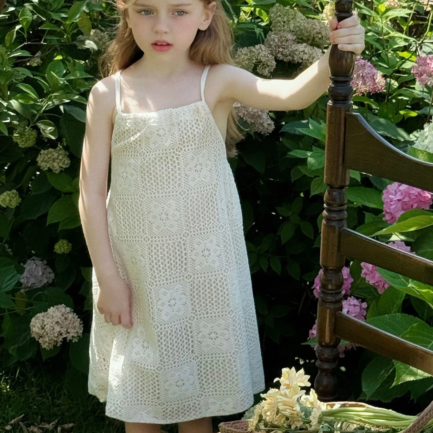 Girls Skirts 2024 Summer New Childrens Clothes French Romantic Hollow Halter Dress Temperament Casual Simple and Match