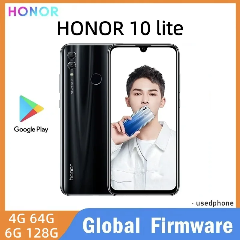HONOR 10 Lite smartphone Global firmware 6.21-inch  CPU HiSilicon Qilin 710 EMUI 9.0.1 used phone