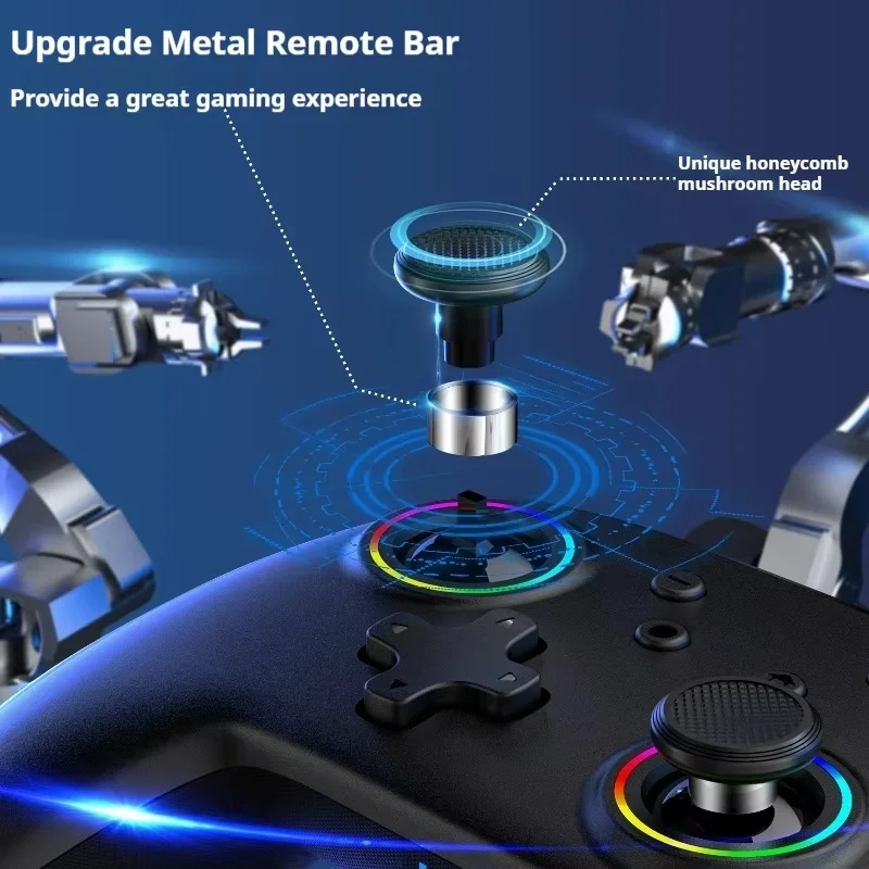 Linyuvo Wireless Joystick Bluetooth Link Switch Ns Metal Joystick With Light Oled Games Controller Wallpaper Engine Celeste